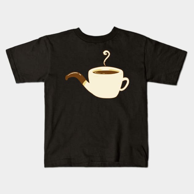 Coffee Pipe Kids T-Shirt by jonah block